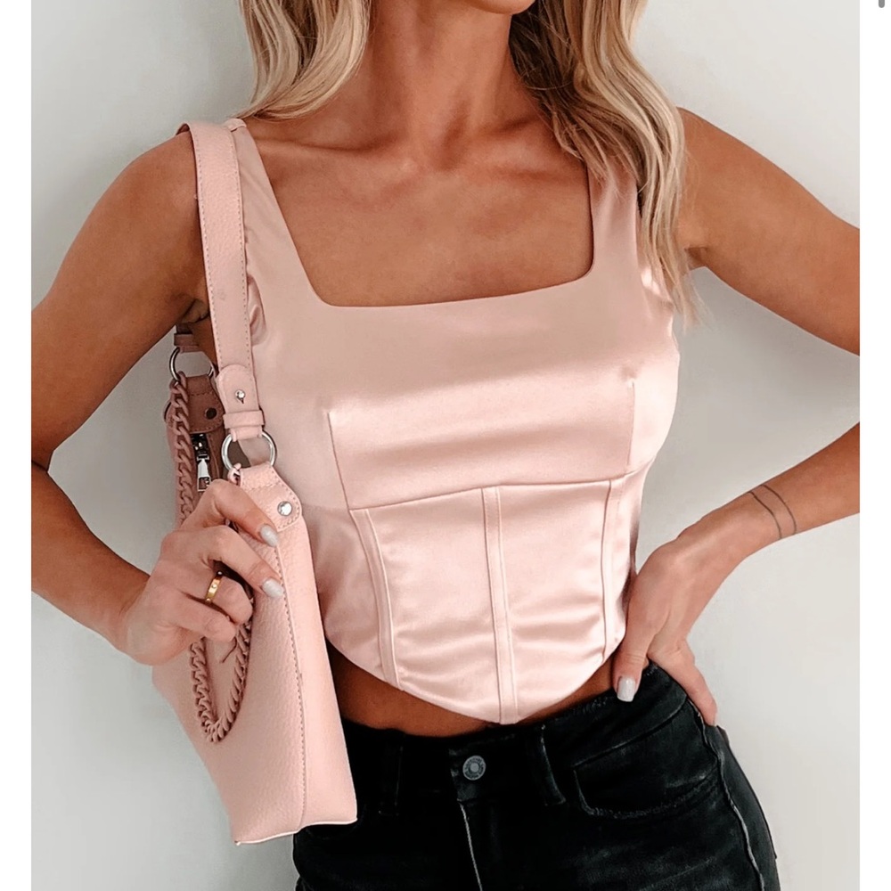 Full Roster Satin Crop Top NWT